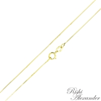 14k gold box chain 0.6mm made in italy stamped 14kt