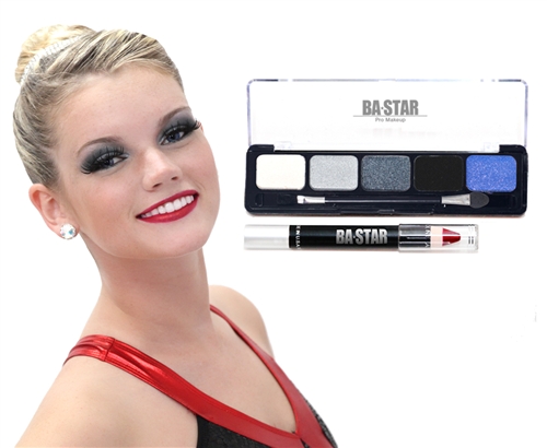 Smoky eye shadow makeup kits with red lips are the best selling eye shadow  and lip combination for all star cheer and competition dancers. The makeup  kits are easy to use, stay