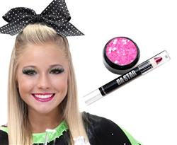 Smudge Proof Passion Pink Lip Pencil + Hot Pink Glitter, creates the Perfect Glitter Lip for Dancers or Cheerleaders
When only a Glitter Lip will do - bring on the Pink, Hot Pink Glitter