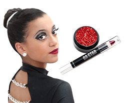 Smudge Proof Cranberry Lip Pencil + Red Glitter create a Deep Dazzling Glitter Lip. Perfect to sparkle On Stage, Parade, Field or Competition
Glitter Lips are the Secret to sparkling long lasting smudge proof lipstick.