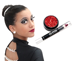 Smudge Proof Cranberry Lip Pencil + Red Glitter create a Deep Dazzling Glitter Lip. Perfect to sparkle On Stage, Parade, Field or Competition
Glitter Lips are the Secret to sparkling long lasting smudge proof lipstick.