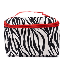 Cosmetic Bag Zebra Red Trim