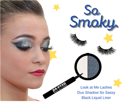 Smoky Eye Shadow + Black Liquid Liner + Lashes
