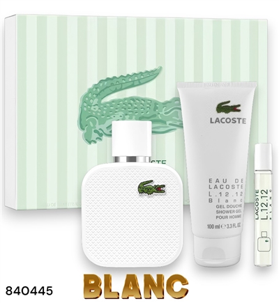 840445 LACOSTE BLANC 3PC GIFT SET 3.4 OZ