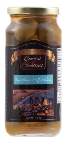 Feta Cheese Hand Stuffed Queen Olives - 16oz Large Jar