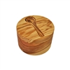 OLIVE WOOD SALT CELLAR (LARGE) WITH INSET SPOON