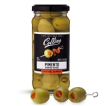 Collins Pimento Manzanilla Stuffed Olives - Gourmet Cocktail Olives - Spanish Queen Olives with Pimento Pepper,
