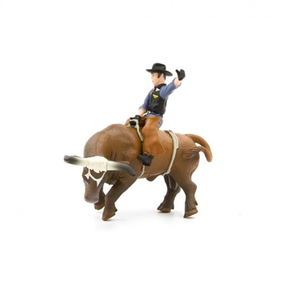 Little Buster Toys Bucking Bull & Rider-Brown