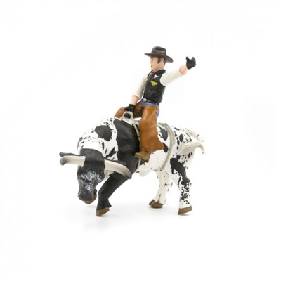 Little Buster Toys Bucking Bull & Rider-Black & White