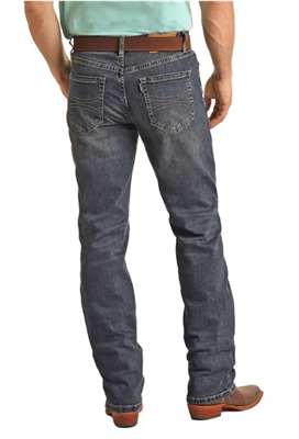 HOOey Dark Vintage Double Barrel Stackable Bootcut Jeans