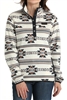 Women's Southwestern Print Fleece Pullover - Cream