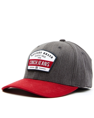 Cinch Men's Heather Grey Logo Patch Fitted Flex-Fit Ball Cap