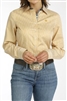 Women's TENCELâ„¢ Stripe Button-Down Western Shirt - Gold/White