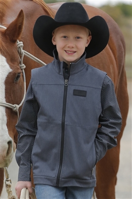 Boy's Match Dad Softshell Vest - Navy