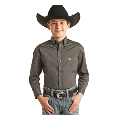 Panhandle Boys Long Sleeve Solid Buttondown Shirt
