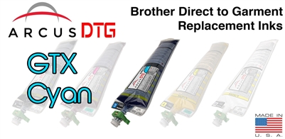 Arcus DTG Cyan Ink - Brother GTX series compatible