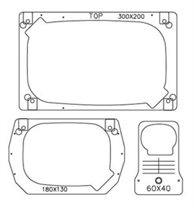 HoopMaster 300x200, 180x130, 60x40 (always sold together) Fixtures for Brother PR Series