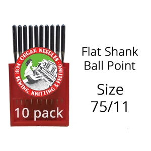 Organ Flat Shank Ball Point Needles 75/11 (10 Pack)