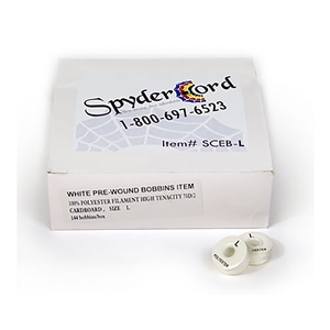 SpyderCord L Size White Bobbins (1 Box) small