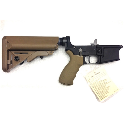 LMT AR15 Defender Lower Receiver, Tan SOPMOD Stock, 2 Stage Trigger and Ambi Selector