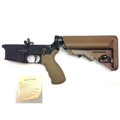 LMT AR15 Defender Lower Receiver with Tan SOPMOD Stock and Two Stage Trigger
