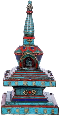 11 Inch Gem Inlayed Stupa