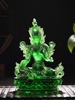 Green Tara Crystal Statue