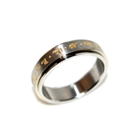 Yellow Dzambhala Mantra Ring SIZE 4 ONLY