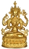 14.4 Inch Chenrezig Brass Statue- Ships Free World Wide