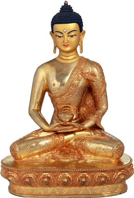 The Buddha 24 Carat Gilded Copper 8.7 Inches Ships Free World Wide