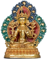 White Tara 24 Carat Gilded Statue 15 Inches Ships Free World Wide