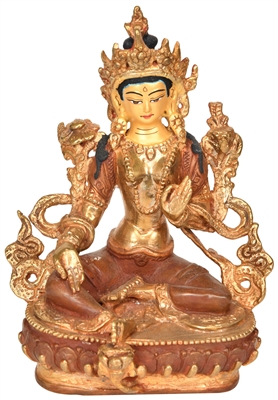 Green Tara 24 Carat Gilded Copper 3 Sizes to Choose From  Ships Free World Wide