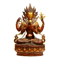 Chenrezig Gem Studded Brass Master Crafted Statue - 38 Inch