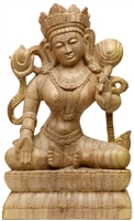 White Tara Hand Carved Wood From Bod Gaya 23.5 inches - Ships Free World Wide