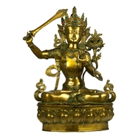 Manjushri Gems Studded Brass Master Crafted Statue - 39 Inch