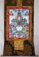5 Dhyani Buddhas  Brocaded Thangka 50 inches