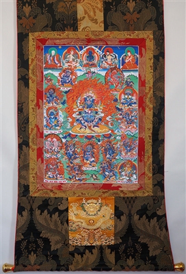 Mahakala Brocaded Thangka 50 inches