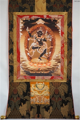 Black Dakini Throma Nagmo Brocaded Thangka