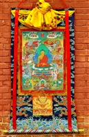 The Buddha Brocaded Thangka 50 inches