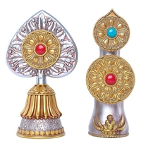 Gold & Silver Peaceful Food & Flower Torma 7 Inch