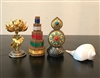 24 Carat Gold Plated Food / Flower & Incense Torma's With Rare Right Turning Conch Shell