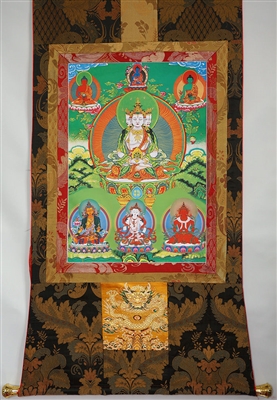 Vairocana Print Brocaded Thangka 50 inches