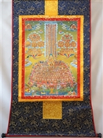 Je Tsongka & Gelug Refuge Tree Print Brocaded Thangka 48 inches