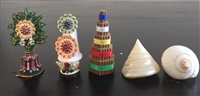 Small Food, Flower, Incense, and Conch Shell Torma Set Chose Shell