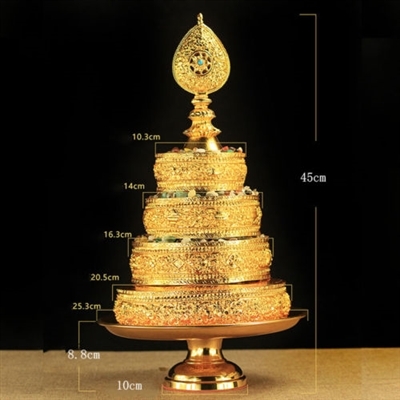 Gold Plated Mandala Set with Bottom Plate 17.7 Inches