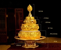 Gold Plated Mandala Set with Bottom Plate 17.7 Inches