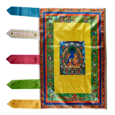 Large Medicine Buddha  Prayer Flag 3 Feet