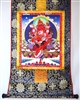 Red Dzambhala & Consort Thangka 32 inches