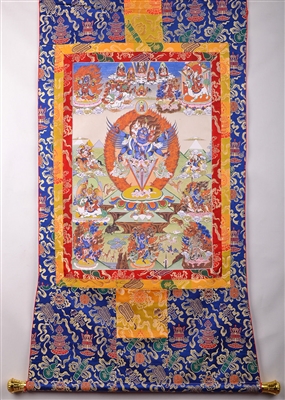 Vajrakilaya Phurba Brocaded Thangka 50 inches