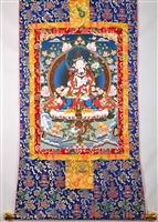 White Tara Print Brocaded Thangka 50 inches